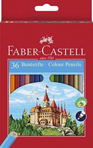 Faber Castell 120136 - Estuche cartón con 36 lápices hexagonales multicolor
