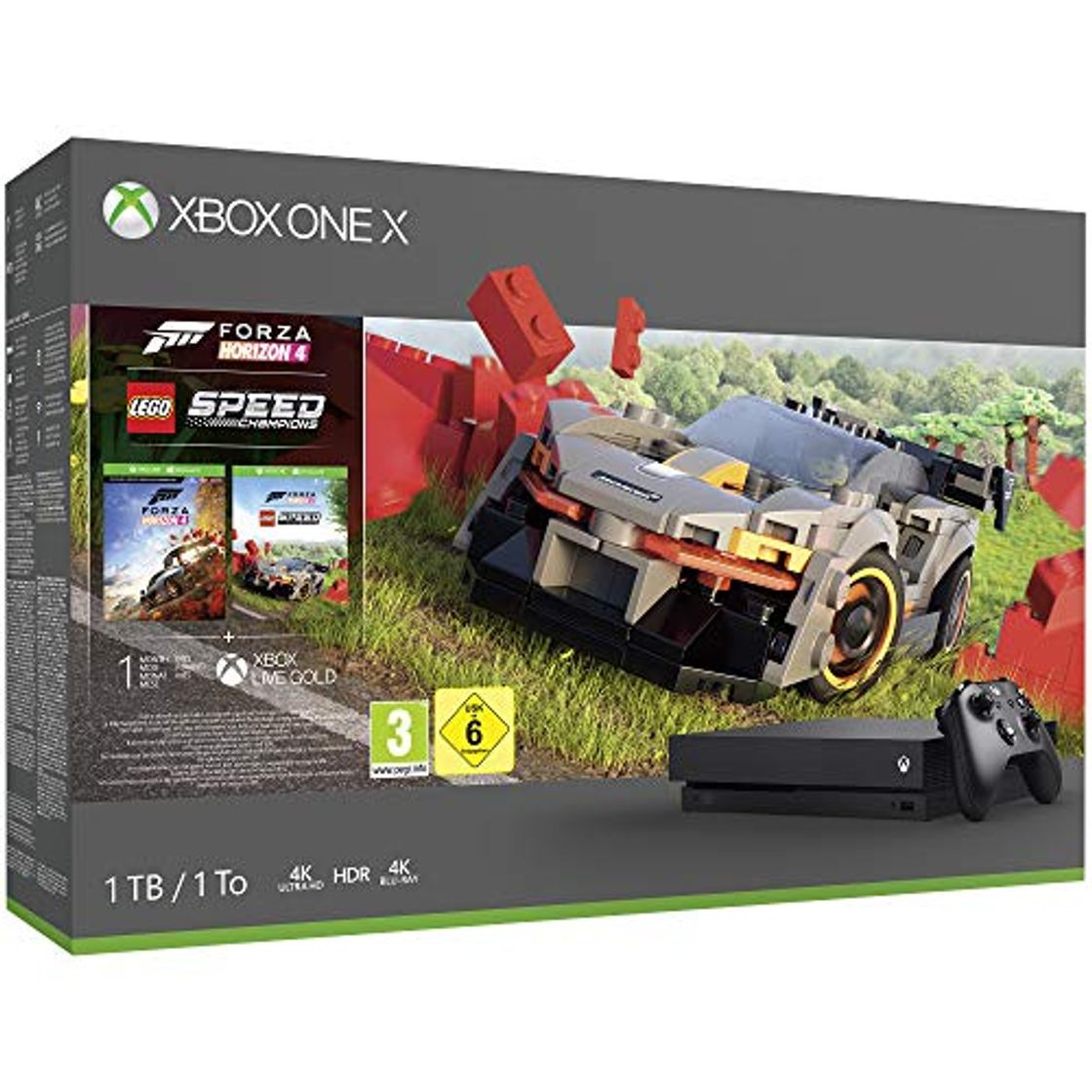 Social Microsoft - Consola 1 TB, Mando Inalámbrico, Forza Horizon 4, LEGO Speed