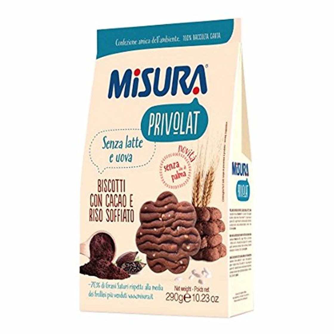 Product MISURA Privolat Soplado Galletas De Arroz Y Cacao 290 Gramos Desayuno Bocadillo