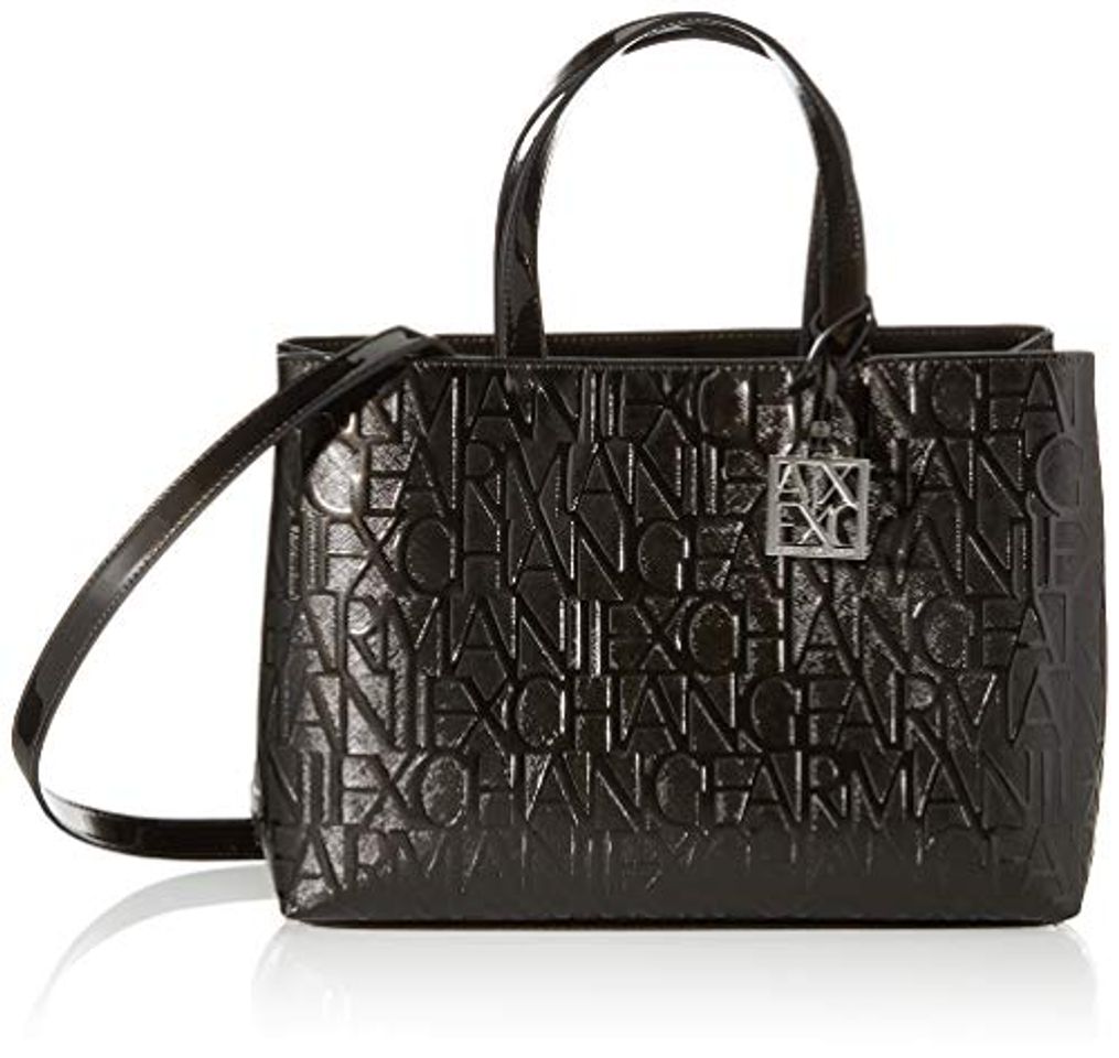 Social Armani Exchange 942646CC794 - Bolsa de Poliuretano Mujer, color Negro, talla 16x35x24