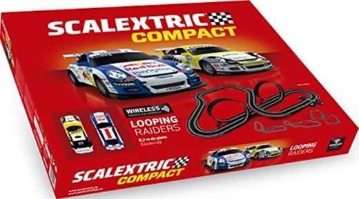 Scalextric- Compact Looping Raiders, Color Rojo, única