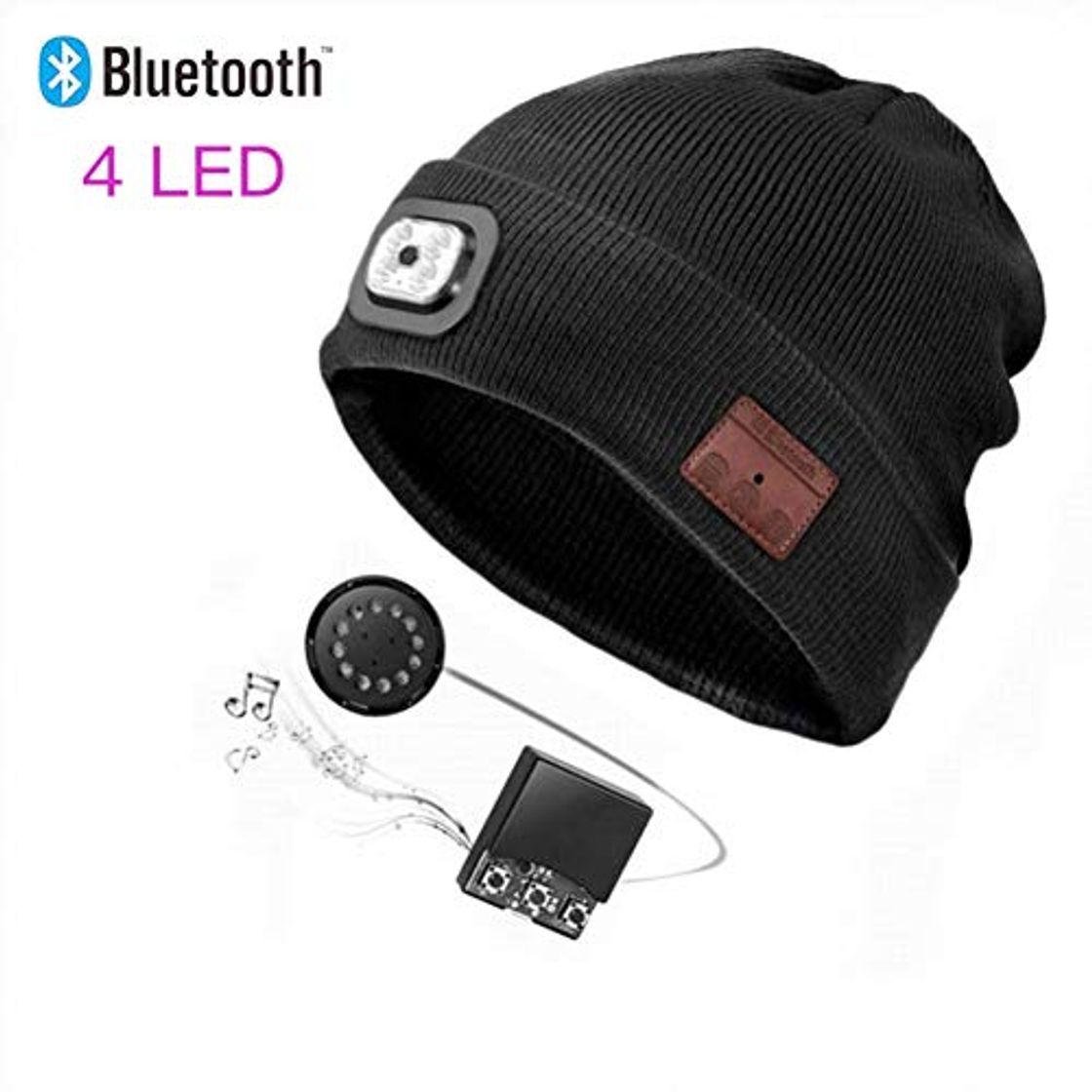 Gorro Bluetooth con luz LED para la cabeza