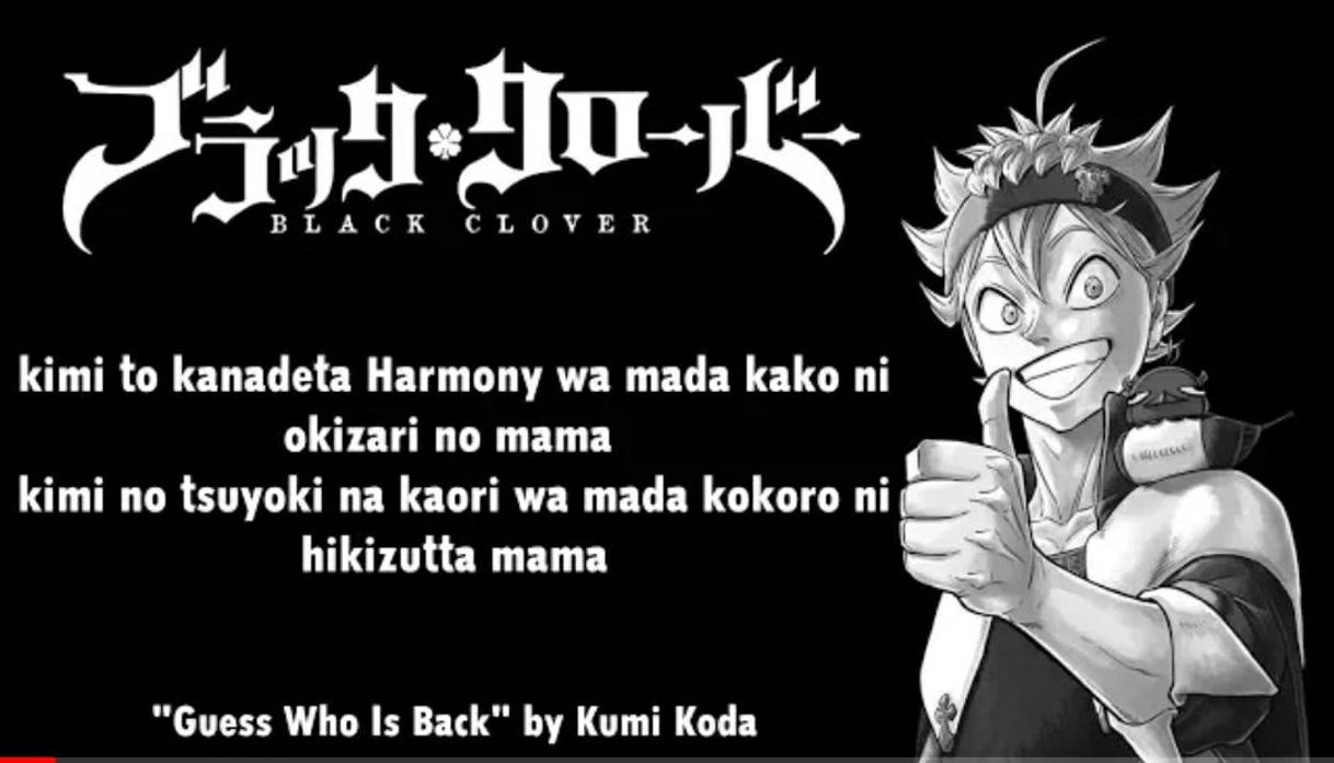 Music Black Clover opening lyrics.