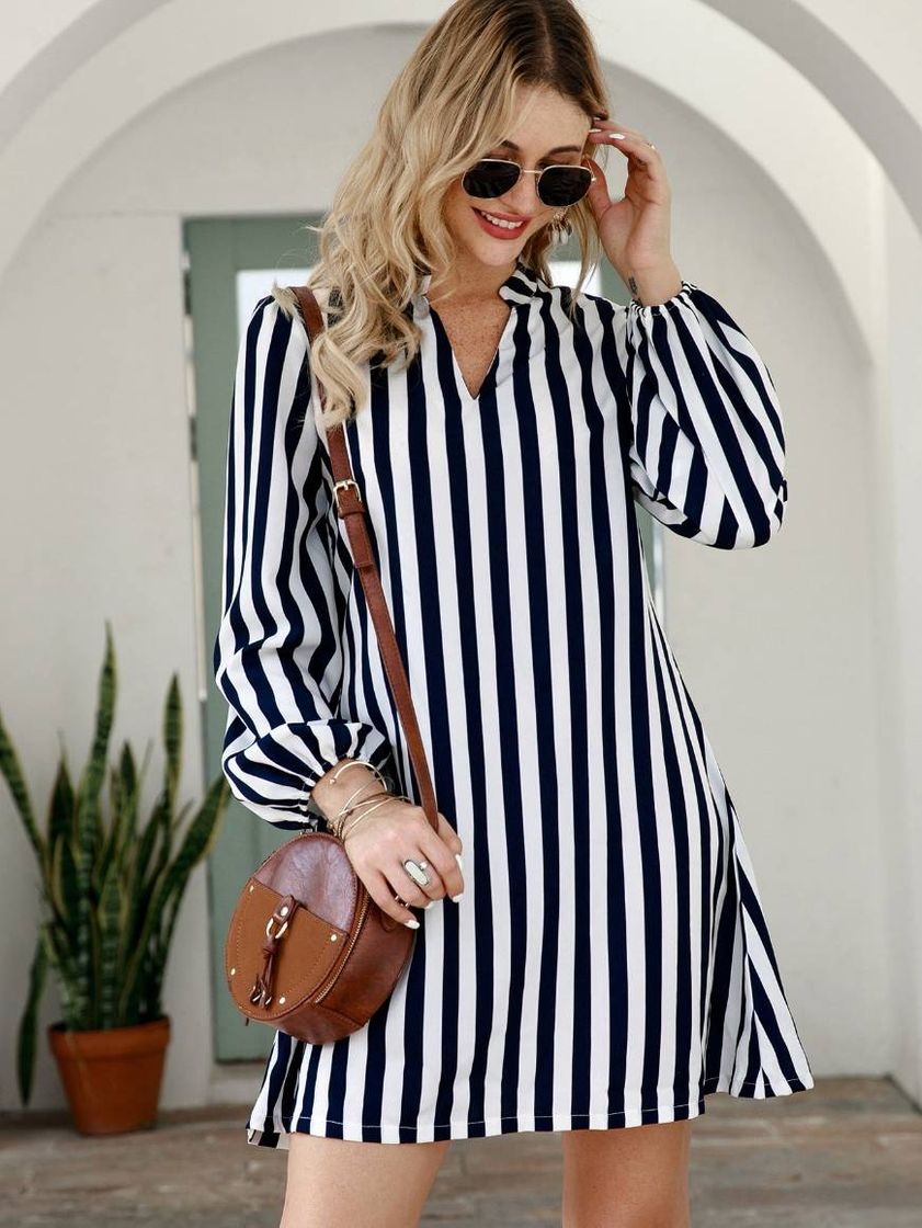 Fashion Vestido estilo camisa