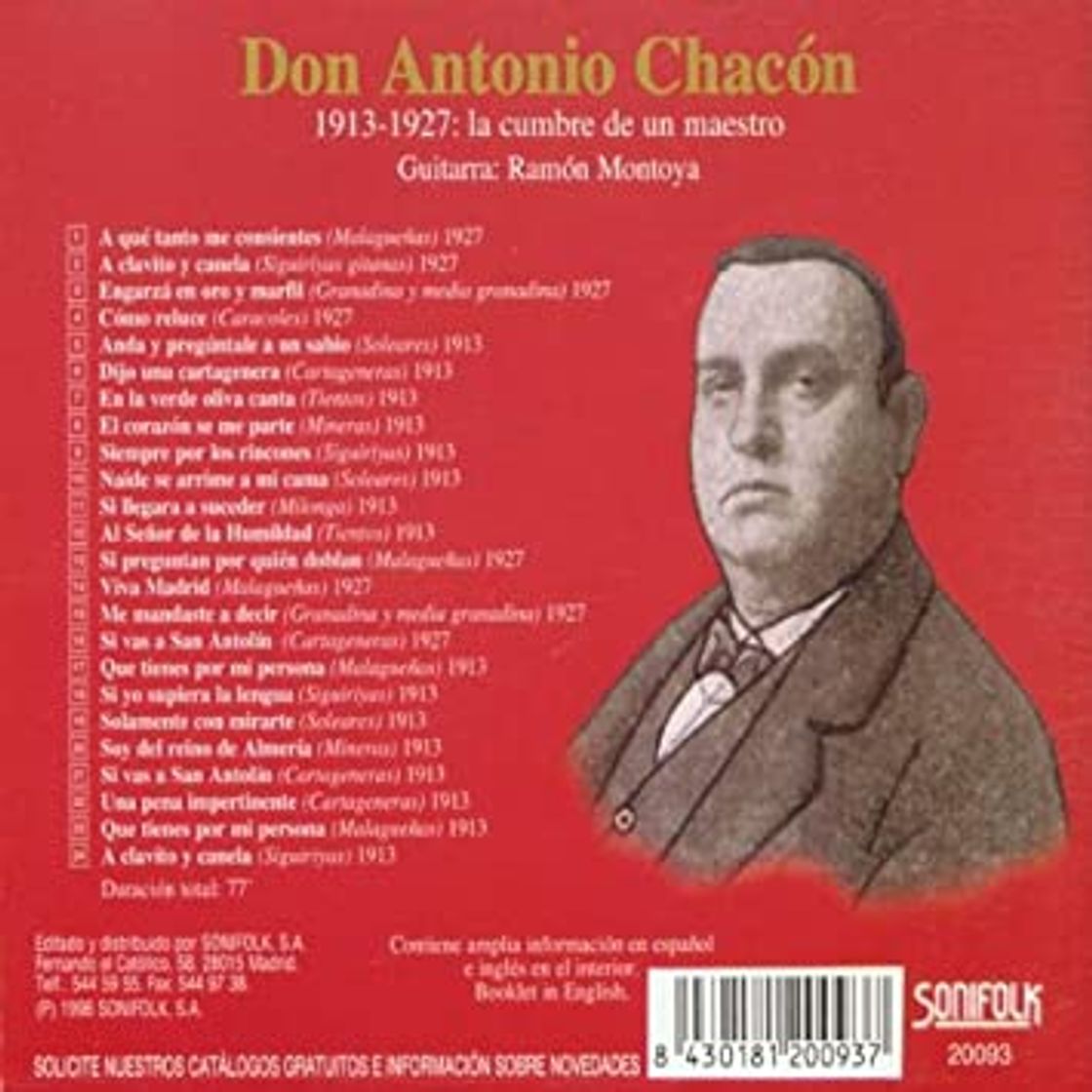 Social 1913-1927La Cumbre de un Maestro, Antonio Chacon &R. Montoya