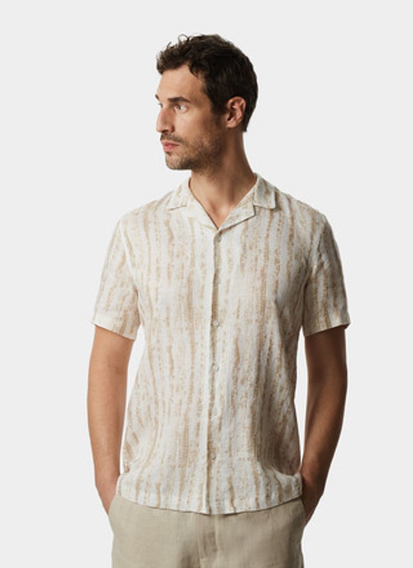 Fashion Camisa lino beige Adolfo Dominguez