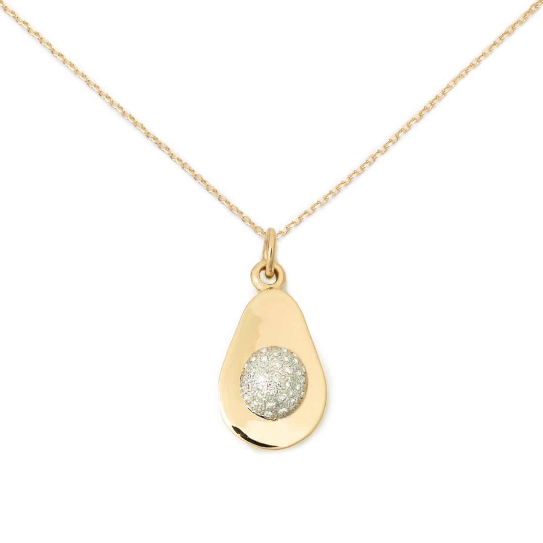 Social Avocado necklace yellow diamond