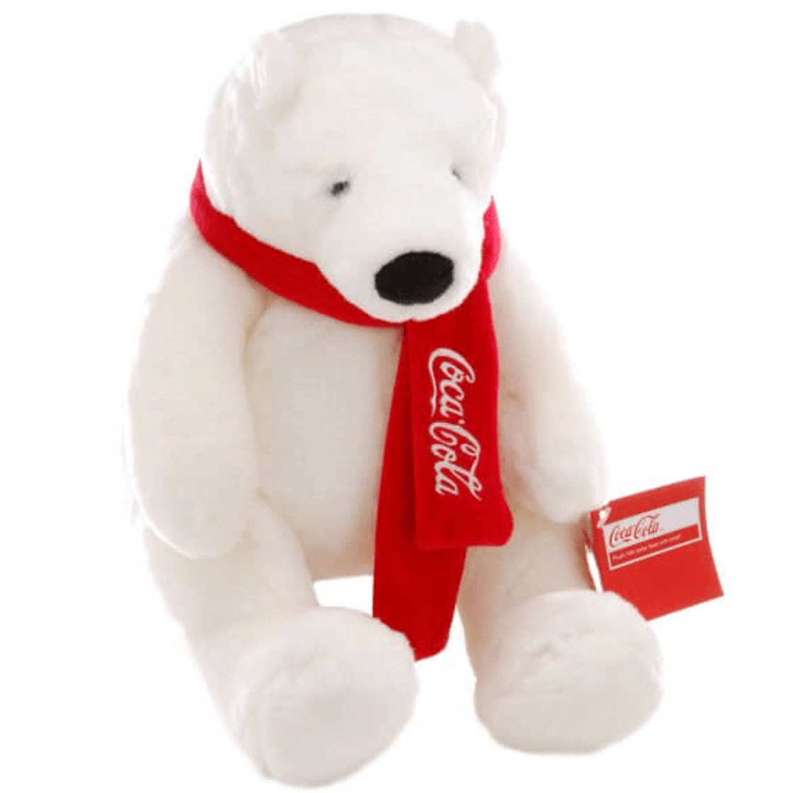 Moda Coca-Cola 10" Sitting Plush Bear with Scarf | Coke Store