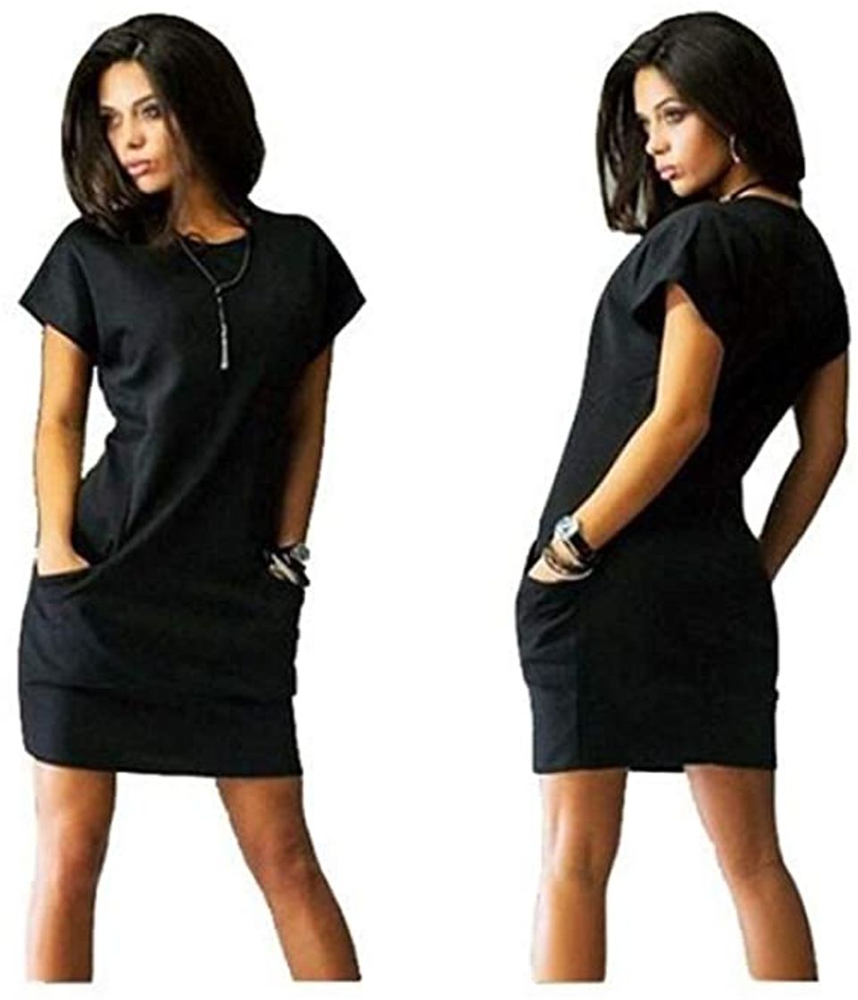 Moda FIAN vestido casual cuello redondo