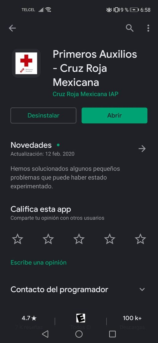 Apps App de primeros auxilios de la cruz roja mexicana. 