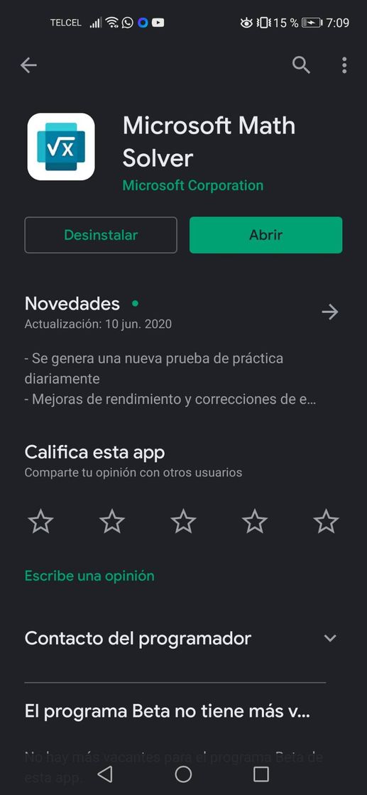 Apps Aplicación para resolver algunos problemas algebraicos.