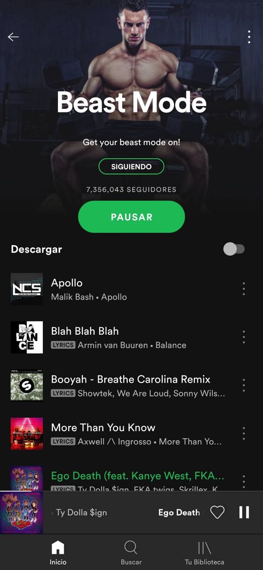 Moda Beast mode , playlist de Spotify