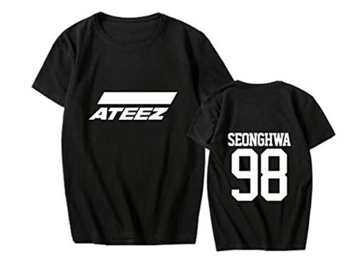 KPOP ATEEZ Camisetas de Manga Corta de Impresión Tops Unisex Casual T