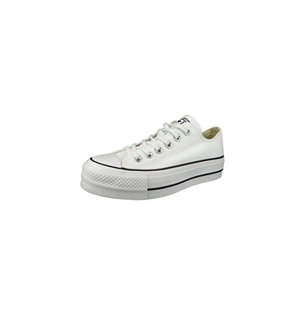 Converse Chuck Taylor CTAS Lift Ox Canvas, Zapatillas Mujer, Blanco