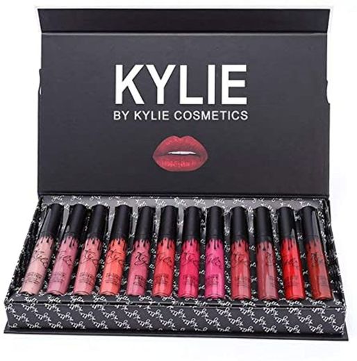 Hehilark Kylie 12 Piezas/Colores Kit de lápices labiales Mate portátil Hidratante Lip