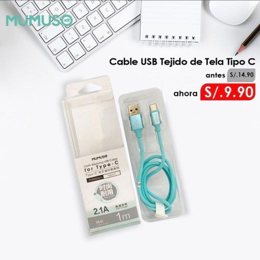 Cable USB TEJIDO DE TELA tipo C