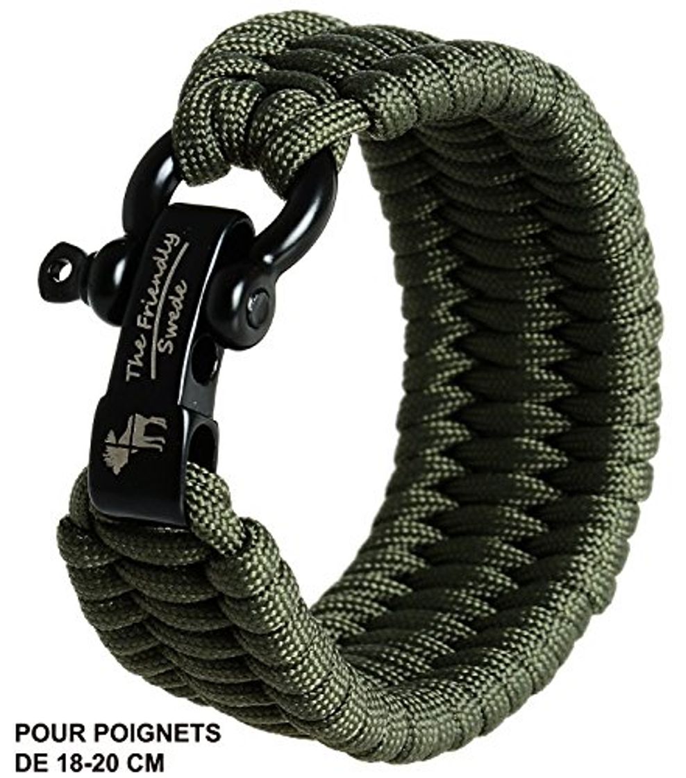 Social The Friendly Swede Pulsera de Supervivencia Trilobite en Paracord - Tamaño Ajustable