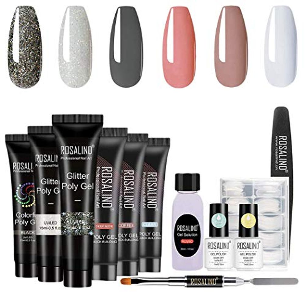 Product ROSALIND Polygel Uñas Kit, 6 Colors Gris