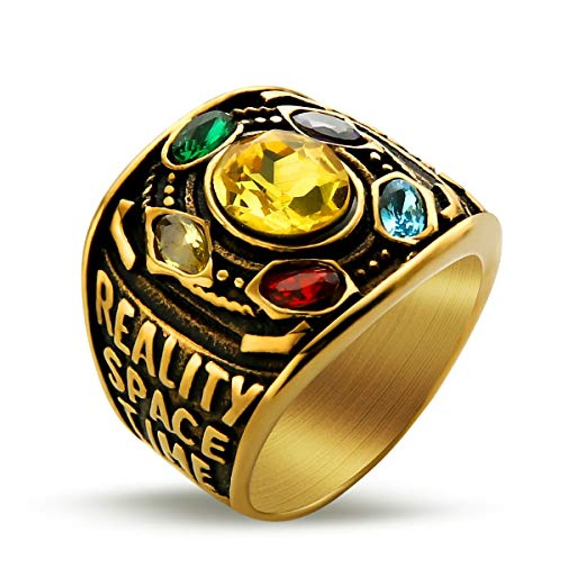 Producto Valily Anillo Marvel Avengers Oro 18k Acero Inoxidable Anillo Infinity Power Regalo Joyería de Superhéroe para Hombres NiñoTalla 17