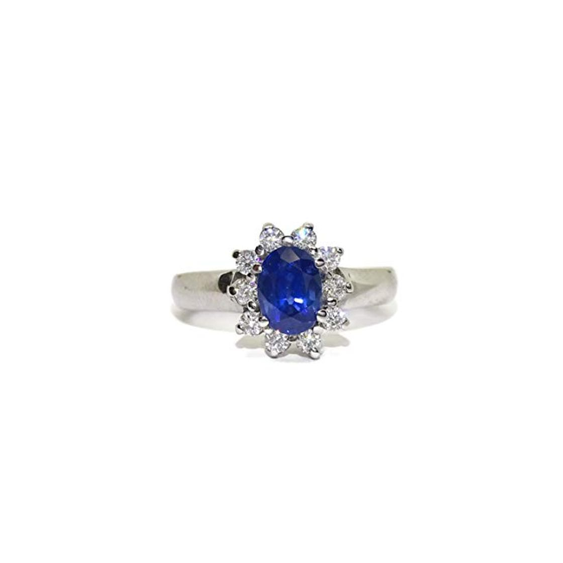 Social Never Say Never Anillo de Oro Blanco de 18k con un Zafiro