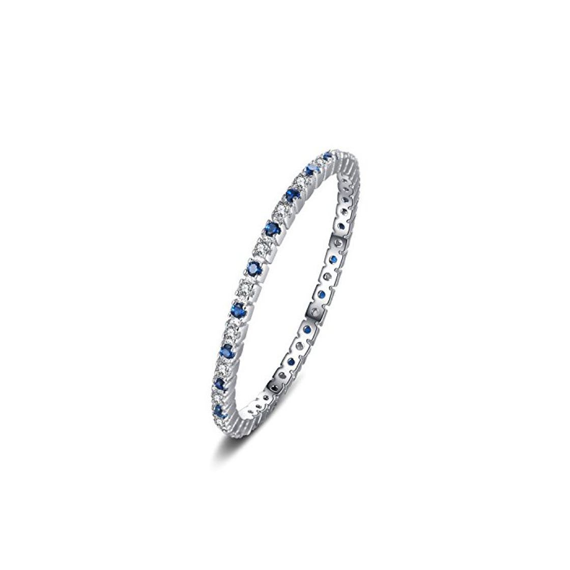 Social JewelryPalace Anillo de boda Exquisito Espinela azul creado en Plata de ley