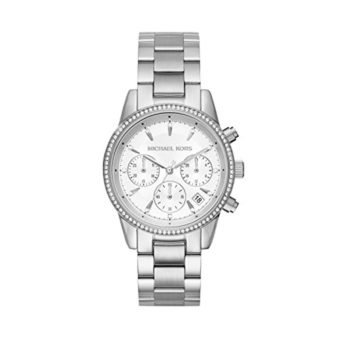 Fashion Michael Kors Reloj Cronógrafo para Mujer de Cuarzo con Correa en Acero Inoxidable MK6428