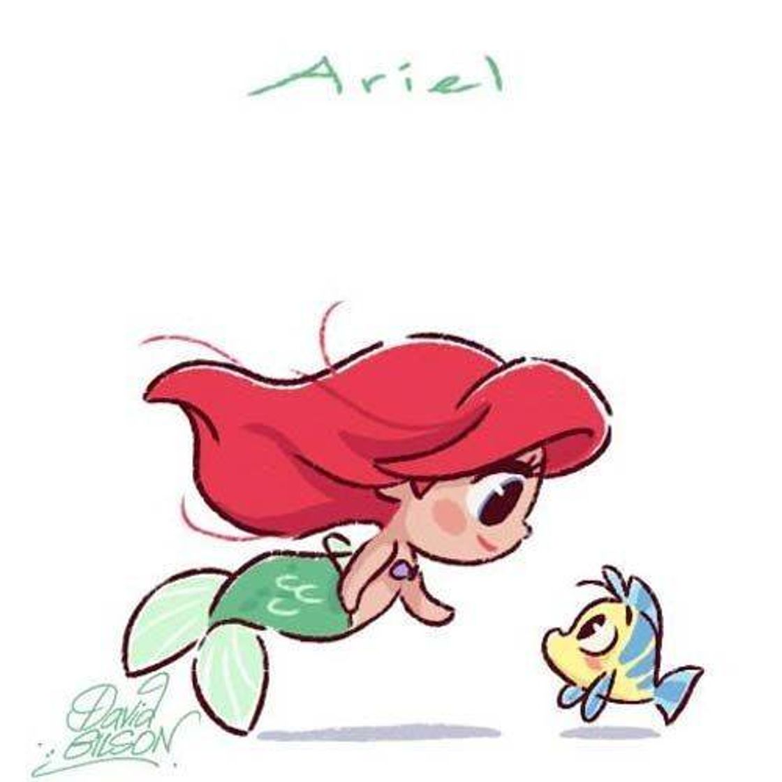 Fashion Ilustração Ariel estilo Chibi ❣️🎨