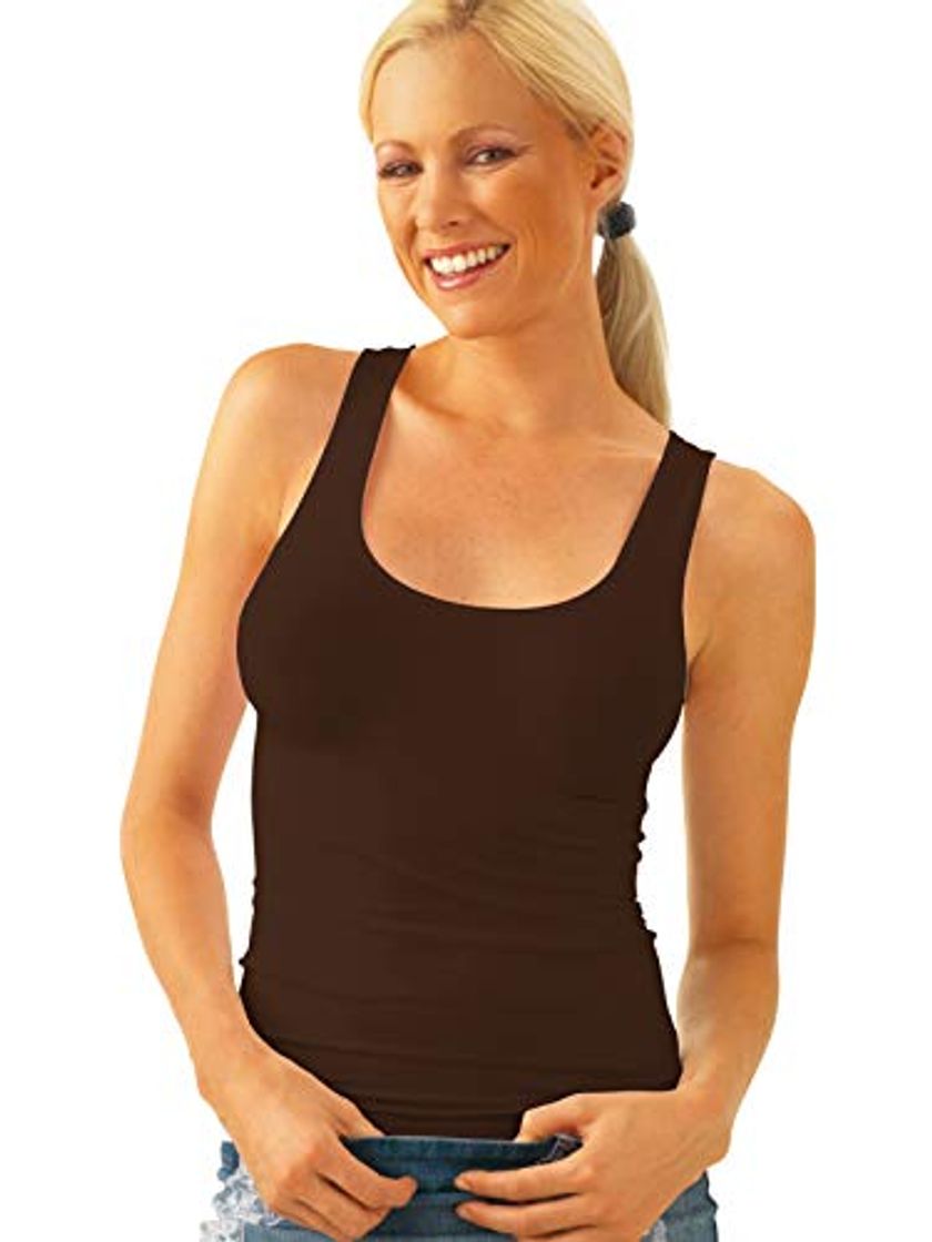Social SENSI' Camiseta Tirantes Ancho Mujer Microfibra antibacteriana Transpirante Sin Costuras Seamless