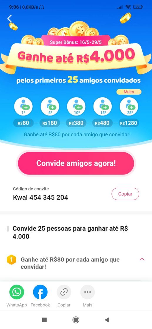 Fashion Quem aí não recebeu o novo bônus do kwai ??