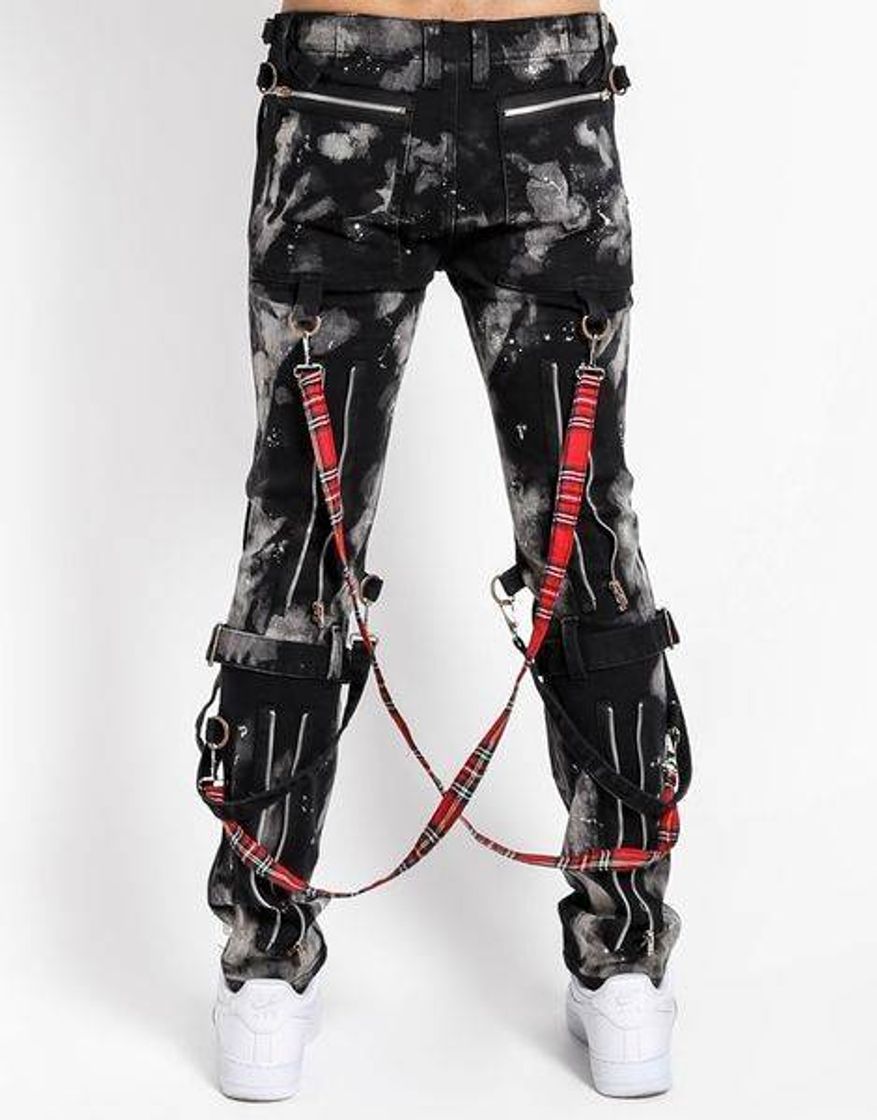 Social Bleach and stud bondage pant