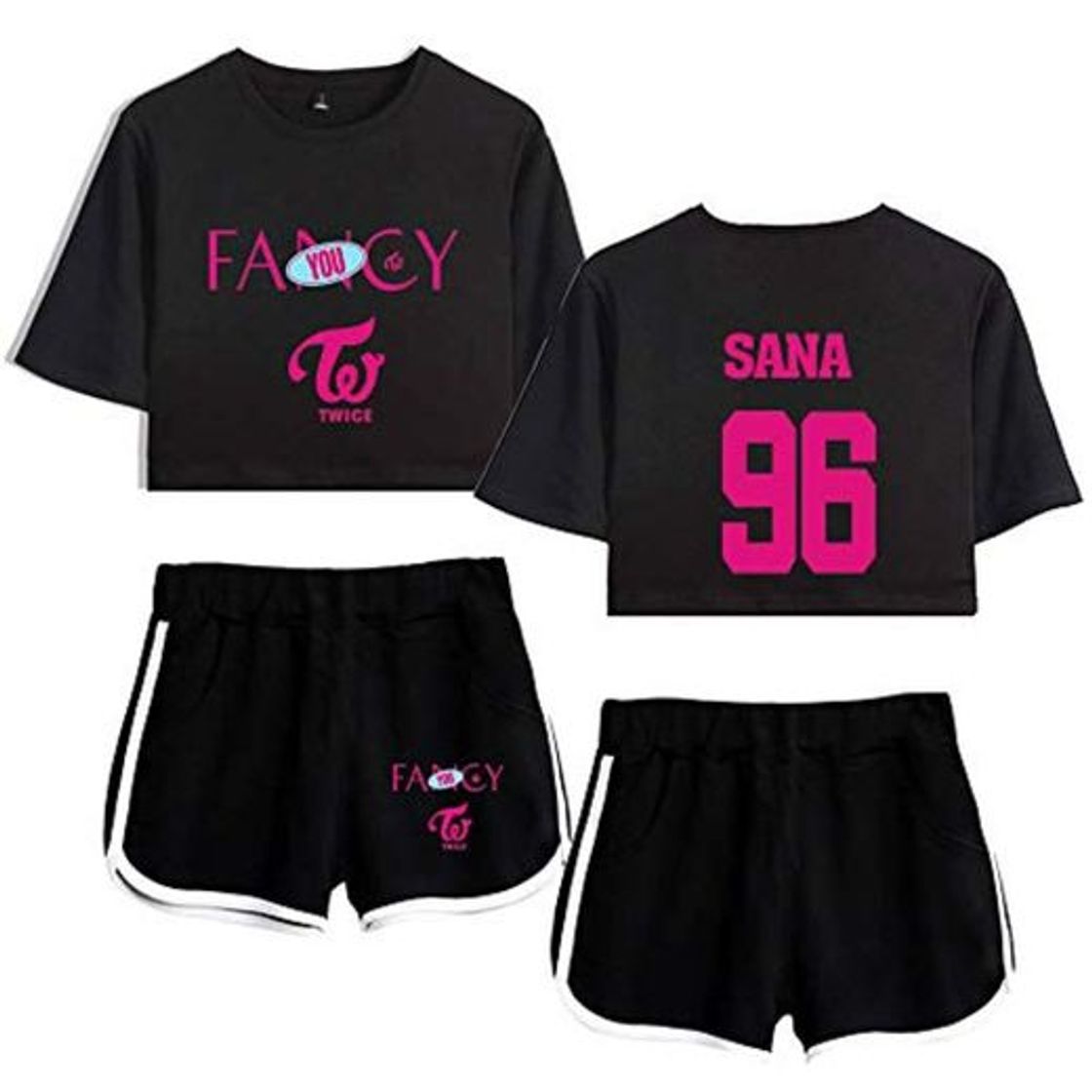 Fashion KPOP Twice Conjuntos Deportivos para Mujer Chándales Deportiva Camiseta y Pantalones Cortos