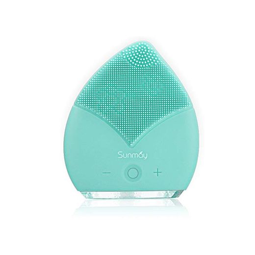 【Sunmay Leaf】SUNMAY Limpiador Facial Impermeable Eléctrico Masajeador con Silicona FDA Recargable Vibraciones