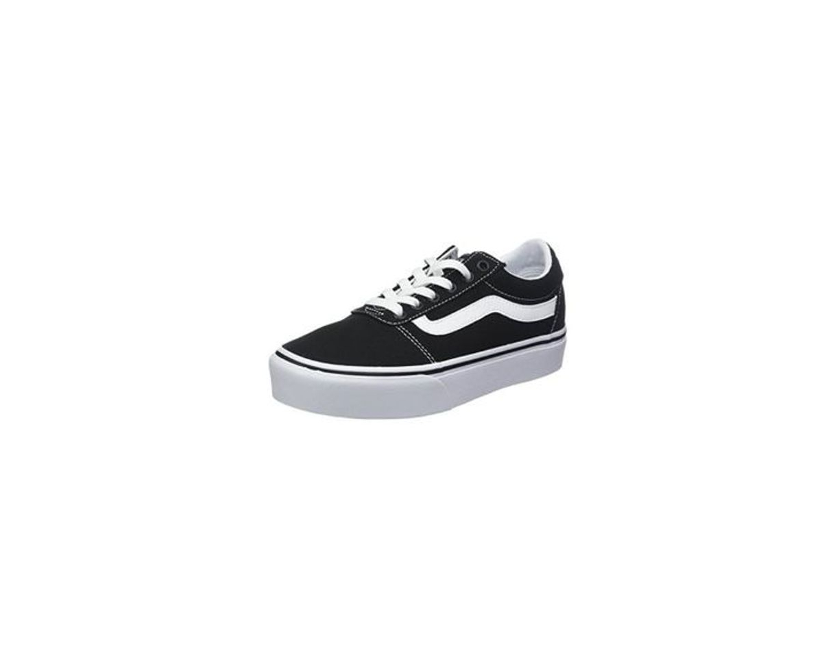 Social Vans Ward Platform Canvas Zapatillas Mujer, Negro