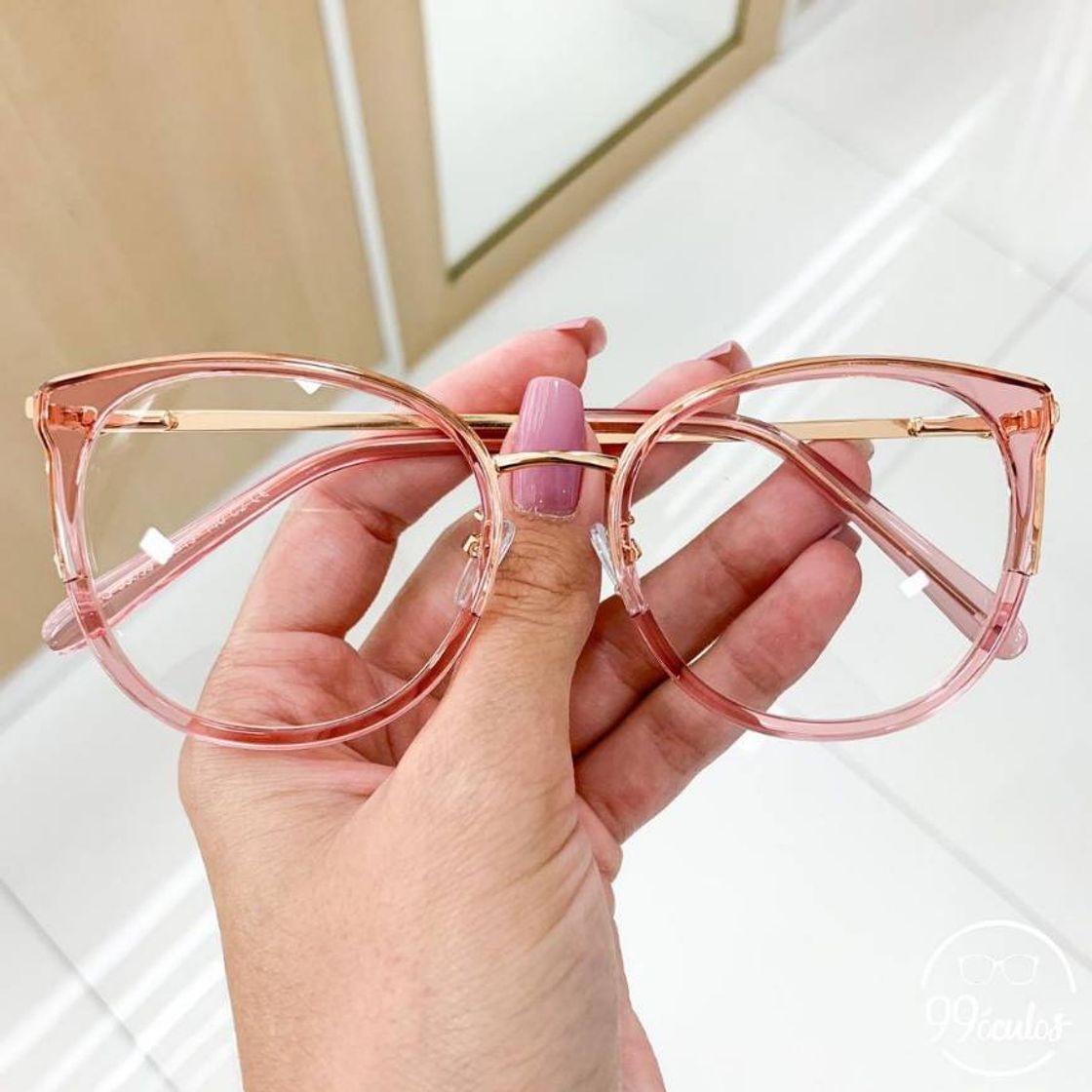 Social Grau redondo lip rosa transparente