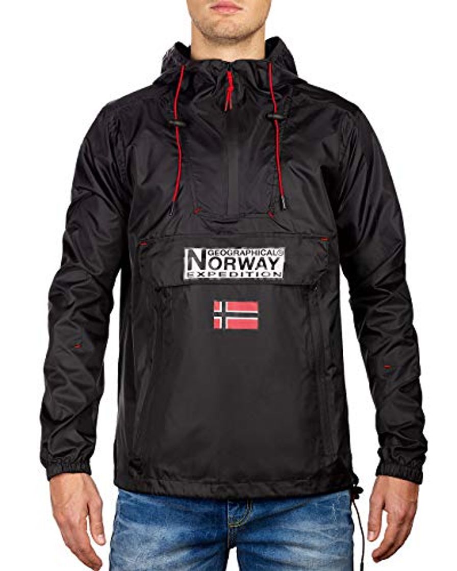 Fashion Geographical Norway Chaqueta cortavientos para hombre Negro XL