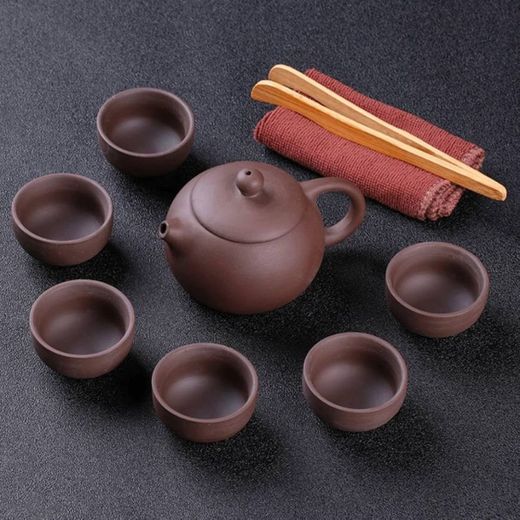 Conjunto de chá de barro roxo bule de chá