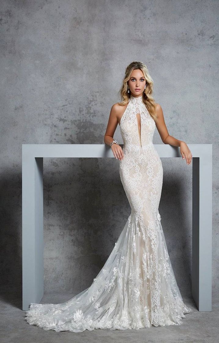 Moda Sexy Vintage Mermaid Ivory Lace Wedding Dress