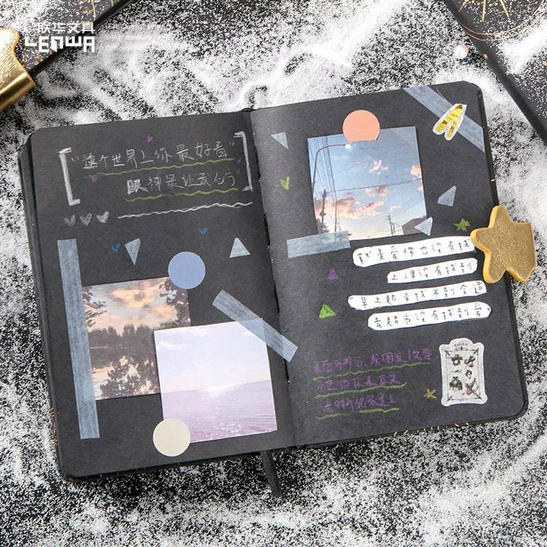 Moda Kawaii retro céu estrelado notebook diy g