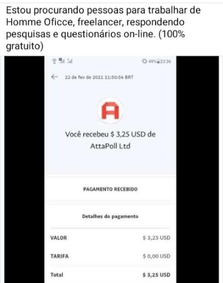 Apps Convido-o a juntar-se a AttaPoll. Seja pago para responder 