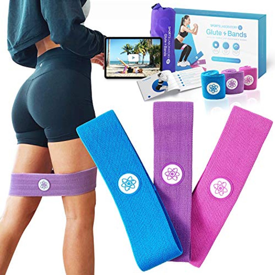 Producto Sports Laboratory Bandas Elasticas Gluteos Set de 3 Bandas para Ejercicios de