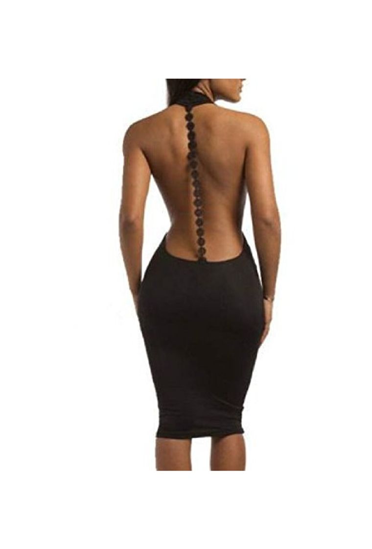 Social Vestido Mujer Sexy Corto Ajustado Verano Cuello en V Profundo sin Espalda