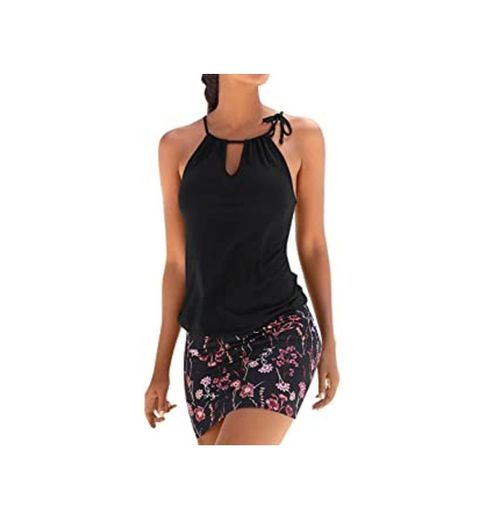 Logobeing Ropa de Mujer Vestidos Falda Chaleco Vestido Mini Playa Sin Mangas