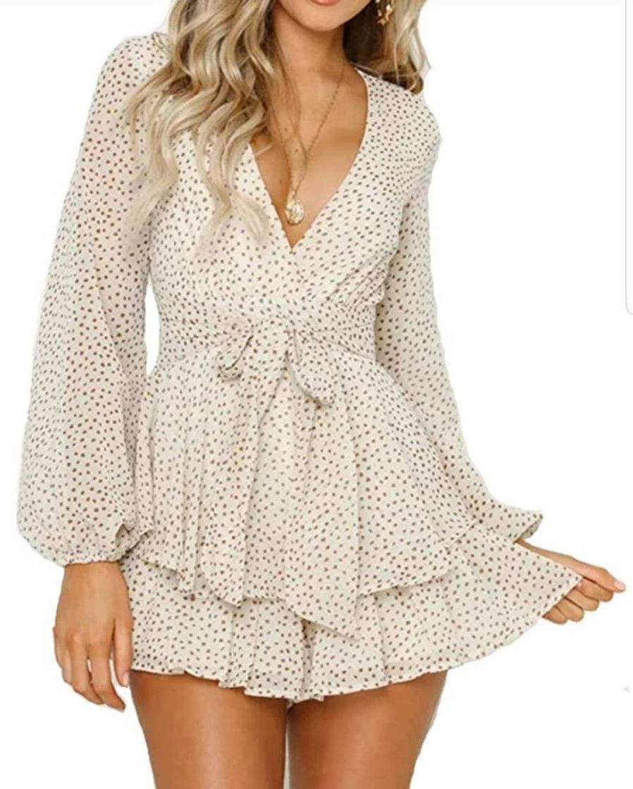 Social Vestido corto cuello en V mangas largas