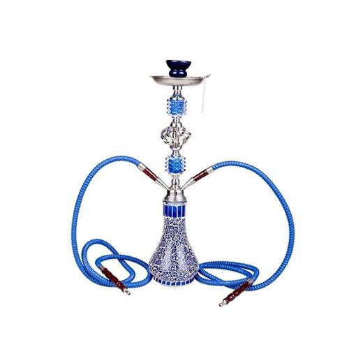 NOVESTE Shisha 55 cm 2 Manguera Hookah Cachimba Narguile agua tubo vidrio