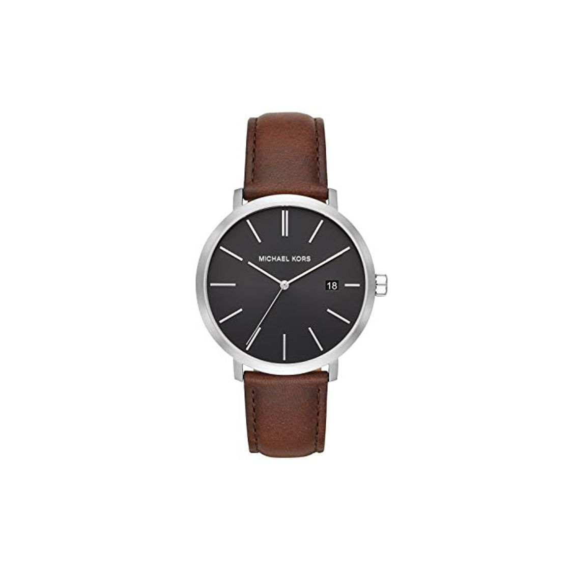 Moda Michael Kors Men's Blake Stainless Steel Quartz Watch with Leather Strap