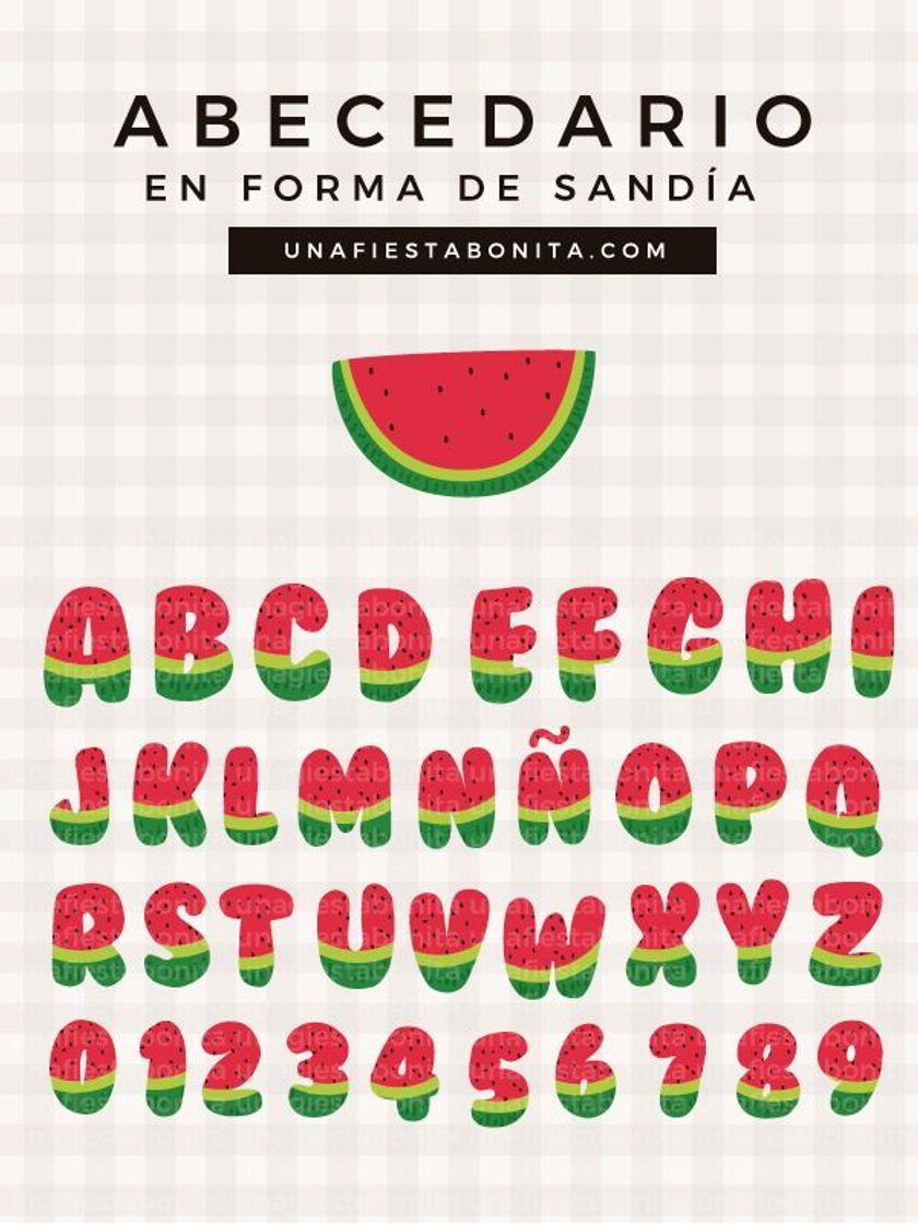 Moda Abecedario en forma de Sandia🍉