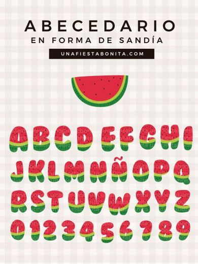 Abecedario en forma de Sandia🍉