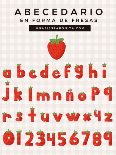 Abecedario en forma de fresa🍓