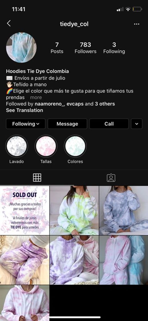 Moda Tienda de Instagram ropa tiedye