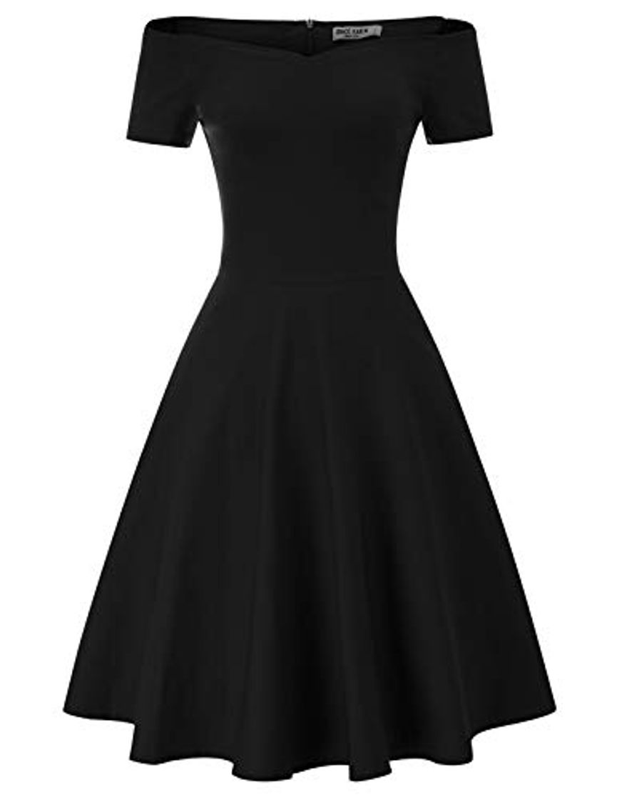 Social GRACE KARIN Mujer Vintage Vestido de 1950s para Cóctel Fiesta Negro XL
